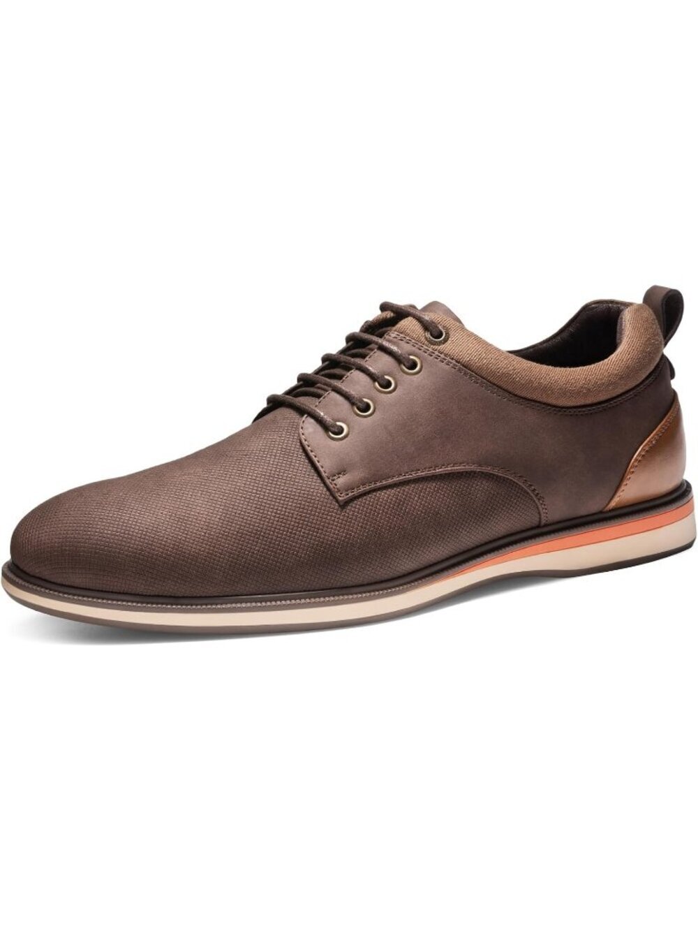 Bruno Marc Men's Brown Faux Leather Lace Up Non-Slip Business Casual Sneakers